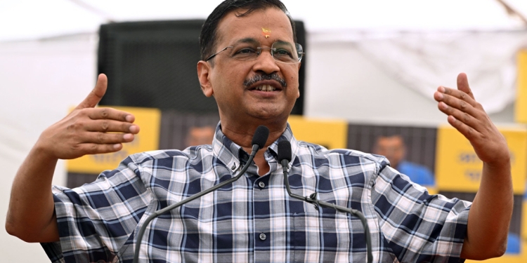 Arvind Kejriwal, leader of the Aam Aadmi Party (AAP) and chief minister of Delhi, speaks at a news conference in New Delhi, India, on Saturday, May 11, 2024. India's Supreme Court has granted interim bail Kejriwal until the end of the ongoing elections, allowing a key leader in the opposition alliance to campaign against Prime Minister Narendra Modi's Bharatiya Janata Party. Photographer: Prakash Singh/Bloomberg via Getty Images