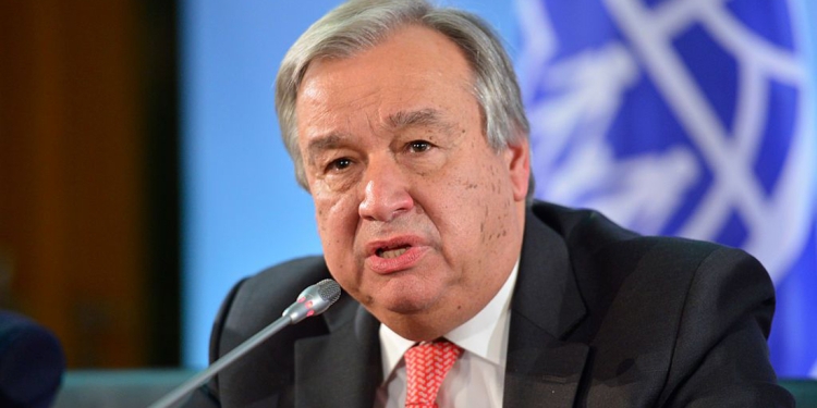 Berlin, Germany - November 04: Antonio Guterres, High Commissioner for Refugees of UNHCR, attends a press conference in german foreign office on November 04, 2015 in Berlin, Germany. (Photo by Michael Gottschalk/Photothek via Getty Images)